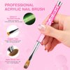 Saviland 4PCS Acrylic Nail Brush Set - Size 6/8/12/14 Glows in The Dark Acrylic Brushes for Nails, Professional Acrylic Nail Brushes for Acrylic Application & French Manicure Nail Art Brushes Home DIY