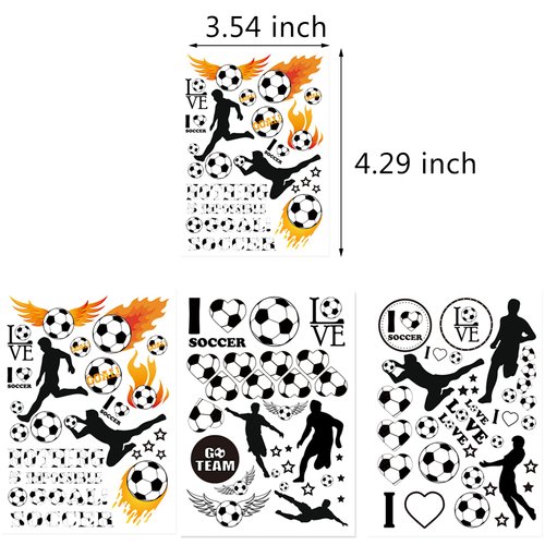 550PCS Soccer Motivational Tattoos Temporary for Kids - Soccer Football Baby Shower Birthday Party Supplies Sports Party Goodie Bag Stuffers Favors Prize(30 Sheets)