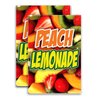 Organic Peach Lemonade (24" X 36") Vinyl Decal Only (Pack of 2) |Sign|Sticker|Poster