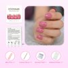 Coolnail Reuseable Shiny Press on Fake Nails Dark Pink Square Short Gel Cover False Fingernails Manicure Art Tips 24pc for Women and Girl
