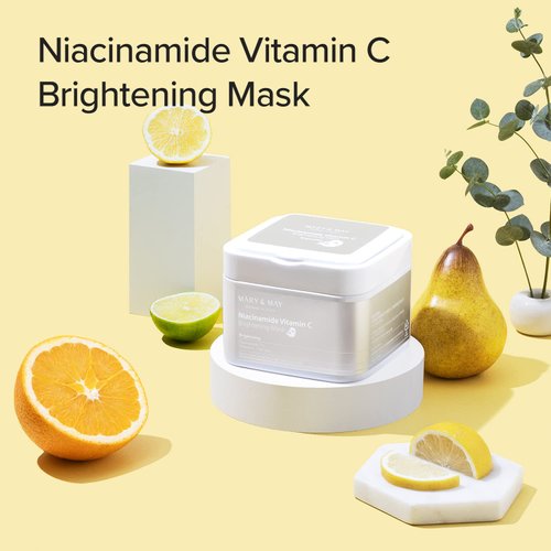 Mary&May Niacinamide Vitamin C Mask 30ea | Quick dispenser type 30 sheet, VitaminC, Korean Facial Mask, marynmay