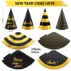 Erweicet New Year Party Supplies Kit 2025, 41 Pcs Party Favors with Black, Gold, Silver Hats, Headbands, Glasses, and Noise Makers
