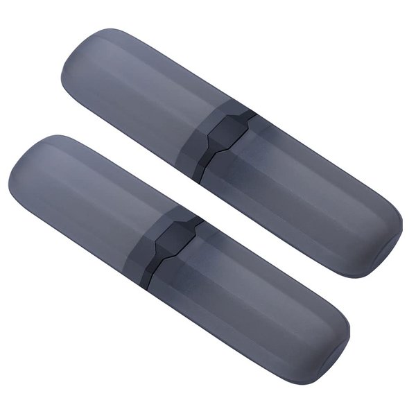 luzen 2Pcs Travel Toothbrush Case Holder Hard Plastic Portable Toothbrush Toothpaste Storage Box Container for Travel Camping Home School Business Use, Transparent Black