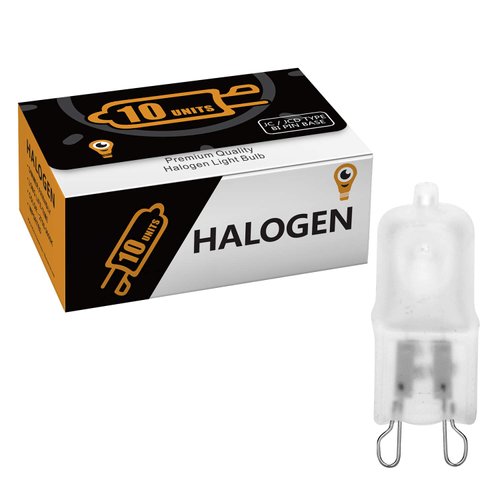 10 Pack Frosted Lense 40W Q40/G9/FR/120V G9 JCD 40 Watt 120 Volt T4 JD Type Halogen Light Bulb Photography Studio Bar Lounge Gallery Museum Kitchen Island Microwave Range Hood Bathroom Vanity Lighting