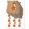 Curious Fox Sitting Looking Back Temporary Tattoo Water Resistant Fake Body Art Set Collection - 15 2" Tattoos (1 Sheet)