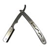 Classic Samurai CS-102 Stainless Steel Professional Barber Straight Edge Razor with 100 Lord Single Edge Razor Blades (Silver Metal)
