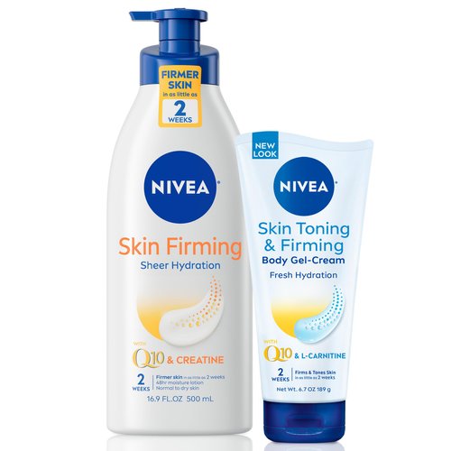 Nivea Skin Firming Variety Pack with 16.9 Fl Oz Body Lotion and 6.7 Oz Gel-Cream