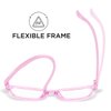 KDDOU 2 Pack Kids Blue Light Blocking Glasses for Girls & Boys Age 3-12, Ease Digital Eye Strain, Headache & Blurry Vision (Pink+ Purple)
