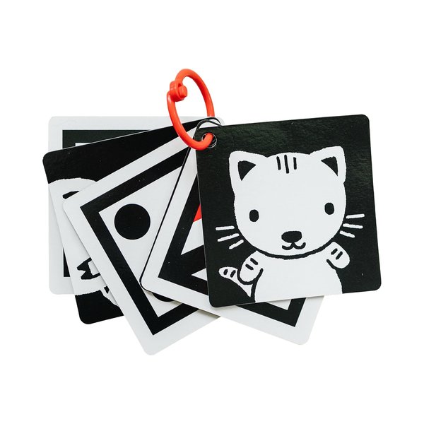 The Original High Contrast Montessori Flashcards for Baby with Stroller Clip by Genius Baby Toys