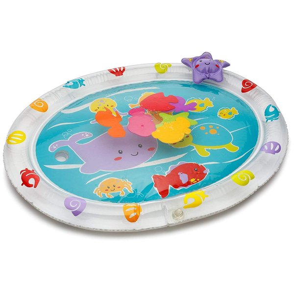 playkidz Seaworld Water Mat, Tummy Time Activity Playmat. Promotes Sensory Stimulation and Baby Development, Super Durable Infant and Toddler Water Mat