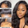 R&C Beauty Body Wave Lace Front Wigs For Black Women Synthetic 13x2.5 pre plucked Lace Front Wigs Natural Looking Black Glueless Wigs 180% Density 22inch