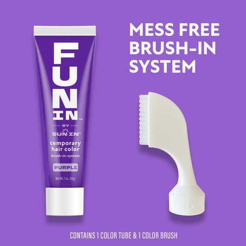 Fun In by Sun In, Temporary Hair Color Brush In System, Purple - 1 oz