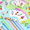 BOIKOKY 148Pcs Ice Cream Party Favors Set - 24 Ice Cream Notebooks, 24 Decorative Pens, 100 Stickers for Kids Ice CreamThemed Birthday Party Class Prizes Supplies