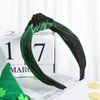 St Patrick's Day Knotted Headbands Irish Green Velvet Headband Headbands for Women and Girls Saint Patty's Day Hair Costume Green Accessories Head Band for Holidays Girls Gifts Wide Knot Hairbands
