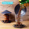 eWonLife Bird Feeders for Outdoors, Bird Feeder Outside Hanging, Easy Clean and Fill, Adjustable Feeder with Sturdy Wire and Roof, Plastic, for Garden, Backyard, Terrace(25 OZ/Pack)