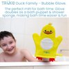 TruKid BubbleGlove, Bath Wash Gloves-Sponge - Hand Puppet for Kids & Toddler, Bath Sponge & Baby Washcloth Mitt for Kids & Adults, Body Scrubber for Mommy & Me - Duck Designed Set of 2