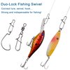 Duo Lock Fishing Snap Kit, Stainless Steel Fishing Nice Snap Swivels High Strength Fishing Snaps and Clips Fishing Connector Tackle Kit for Saltwater Freshwater (100pcs Kit)