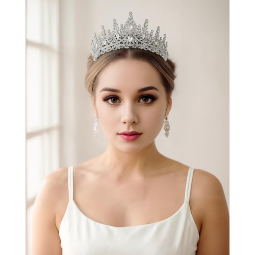 Tiaras for Women, Crystal Crowns for Women, Gothic Crown Halloween Tiara Crown, Queen Crown, Black Wedding Tiara, Gothic Halloween Costumes for Women Prom Halloween Accessories（2 PCS）