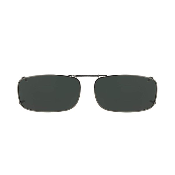 Solar Shield 54 Rec 15 Ultra Light Frame Polarized Gray Clip on Sunglasses size