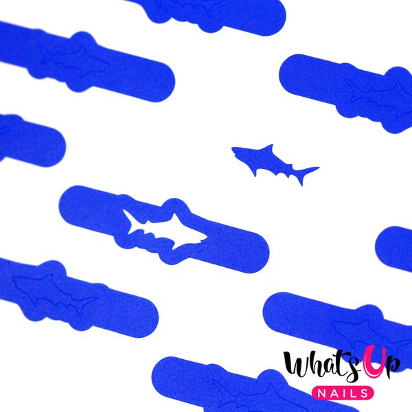 Whats Up Nails - Shark Vinyl Stencils for Nail Art Design (1 Sheet, 20 Stencils)