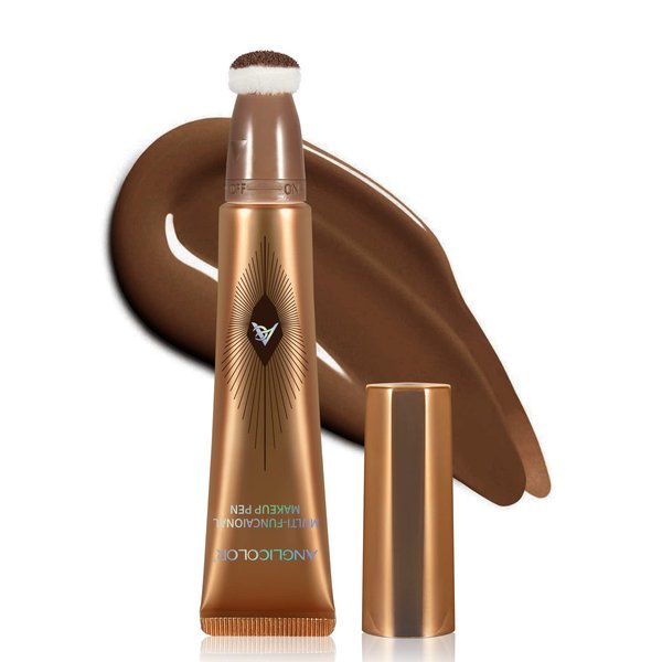 Anglicolor Contour Stick With Cushion Applicator,Liquid Contour Wand,Cream Contour Smooth,Bronzer Stick Lightweight Liquid Bronzer For Face (02#Fair/Medium)