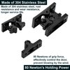 Spring Loaded Door Catch,Heavy Duty Double Roller Catch, 304 Stainless Steel Door Lock,80 Newton Holding Power Door Stopper for Driveway Gate, Garden/Farm/Barn Gates and Interior Doors,2Set