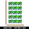 Brazil with Waving Flag Cute Temporary Tattoo Water Resistant Fake Body Art Set Collection - 15 2" Tattoos (1 Sheet)