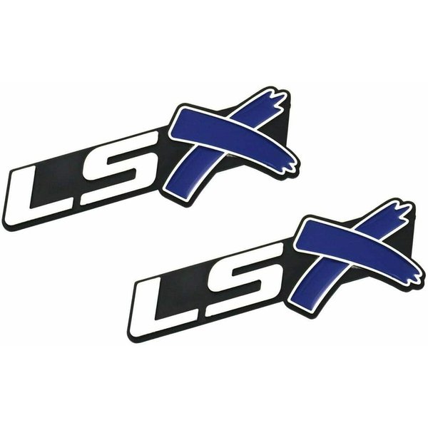 Zcardon 2 pcs LSX Emblem Badge 3D Self-Adhesive Nameplate Sticker Replacement for Chevy Camaro Corvette LS LT ZL SS Silverado (Chrome Blue), FD-LSX#2