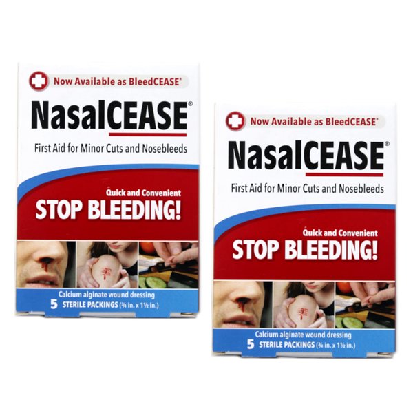 Nasalcease FirstAid Nosebleeds, 5-Count Box (Pack of 2)