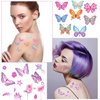 PAGOW 20 Sheets Glitter Butterfly Temporary Tattoos Self-adhesive Gift for Women Girl Fake Fairy Flower Waterproof Stickers for Halloween Party Favor Stuffers Fillers Face Body Arm Decoration(Style 4)