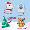 KIDS PREFERRED Christmas Rudolph The Red-Nosed Reindeer Finger Puppet Playset with Sleigh, 5 Pieces, Christmas Stuffed Animal Plush Toys, Finger Hands Party Toys (23133)