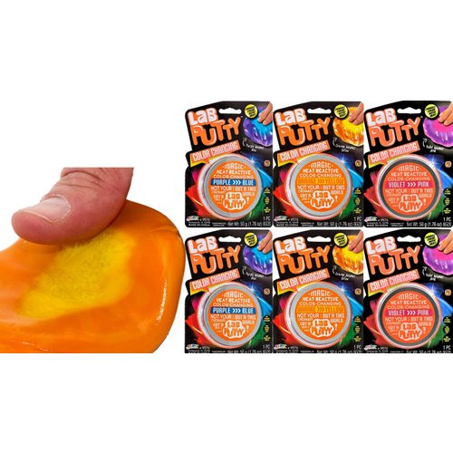 JA-RU Lab Putty - Color Changing Putty (6 Units Assorted) Heat Sensitive Sensory Putty for Kids. Non Sticky Slime Party Favors for Kids. Stress Relief Anger Management Toys. 9576-6p