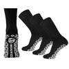 3 Pairs of Non-Skid Diabetic Crew Socks, Non Binding Top Therapeutic Cotton Gripper Socks (Black, Size: 10-13)