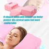 Sankell Beauty Salon Lash Pillow,Comfortable Velvet Memory Foam Eyelash Extension Pillow,Ergonomic Neck Pillow,Protect The Neck When Used for Lash Extension Grafting Make Up(Pink)