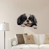 Japanese Chin Wall Decals Pet Dogs Wall Sticker Vinyl Mural Decals Reusable Home Decals for Classroom Bike Backdrop Wall Art Holiday Decorations 22in