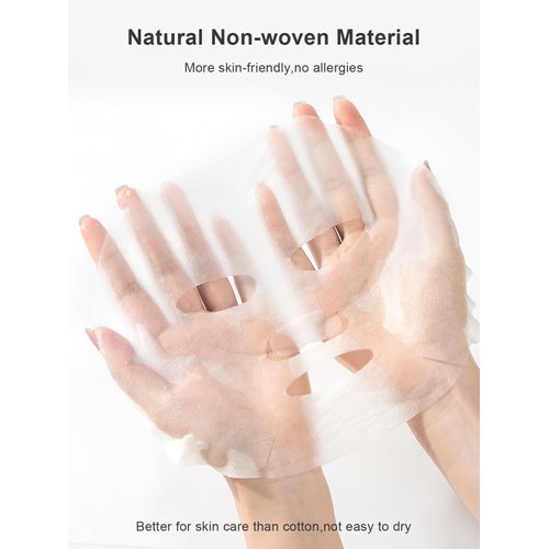 100pcs DIY Facial Mask Sheet, Bulk Pre-cut Facial Sheet Mask Paper Made of Non Woven Fabrics, Disposable Hydrating Face Mask Paper Skincare Salon Home Facial Spa DIY, for Unisex Adult/Teenager