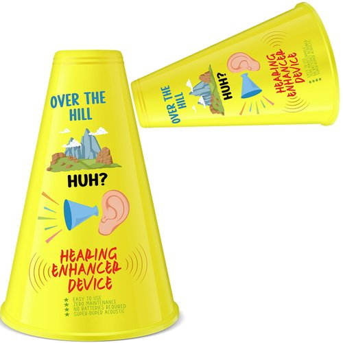 Rotatingpals Hearing Booster Over The Hill Hearing Enhancer Gag Gift Over The Hill Funny Birthday Gag Gift Prank Hearing Amplifier Ear Trumpet Party Supplies for Men and Women 40th 50th 60th