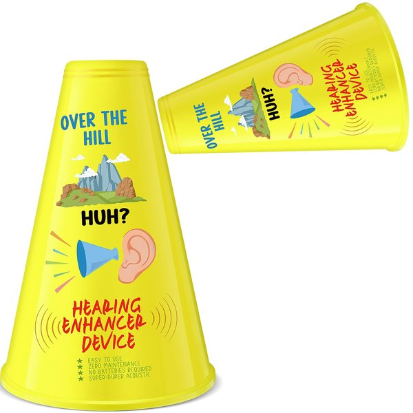 Rotatingpals Hearing Booster Over The Hill Hearing Enhancer Gag Gift Over The Hill Funny Birthday Gag Gift Prank Hearing Amplifier Ear Trumpet Party Supplies for Men and Women 40th 50th 60th