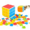 Speed Cube 3x3 with Building Blocks, Mini Cube 3x3 Included, Smooth Magic Cube Puzzle Cube Toy Gift for Kids & Adults (White Brick Cube + Mini Cube)