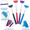 4Pcs Portable Extendable Back Scratcher,Telescoping Back Scratcher for Women,Metal Stainless Massager Backscratchers for Men with Rubber Handle,Scratcher Black Bag Useful Gifts,Red Blue Purple Black