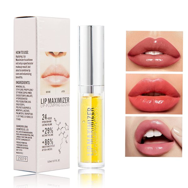 QIUFSSE Lip Plumper Gloss Lips Plumping Lip Gloss,Hydrating and Reduce Fine Lines,No Chapped Lips,Softer Bigger Fuller Lips, Natural Lip Plump Lip Care Products