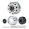 QUE-T 2pcs Metal Front Wheel Hubs Rims for 1/14 Tamiya Tractor Climbing Trailer RC Car Upgrade Parts