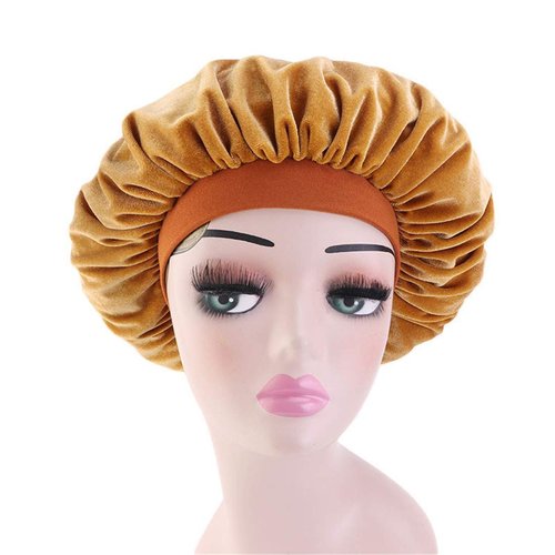 Qianmome Women Chemo Beauty Salon Night Sleep Cap Head Cover Velvet Bonnet Hat durag Sleeping Caps