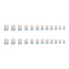 MERVF Short Press on Nails Square Blue Tip French Fake Nails Squoval Acrylic Nails Glossy 24pcs False Nails Press ons Glue on Nails