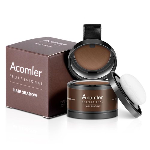 Acomler Instantly Root Cover Up Hairline Shadow Powder,Root Touch Up Hair Powder,Medium Brown for Thinning Hair, Grey Hair Coverage Hair Powder for Women,Beard Line,Bald Spots (Medium Brown)