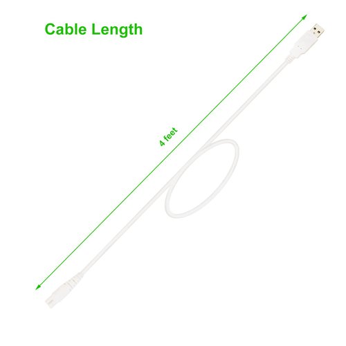 Charger Cable Replacement for Pritech Electric Feet Callus Remover Foot Pedicure, USB Power Cord 4 ft (2-Pack)