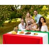 Oudain 162 Pcs Italian Dinner Party Decorations 2 Italian Flag Rectangular Tablecloth Mexican Flag Decorations Italian Themed Tableware Red White and Green Party Decorations Italian Dinner Plates Set