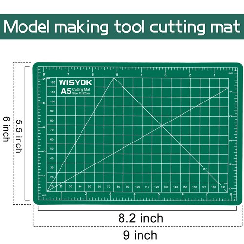 WISYOK 6" x 8" A5 Self Healing Craft Mat, Small Sewing Cutting Mat Rotary Fabric Mat, Ideal for children and Hobbyist DIY craft creative design