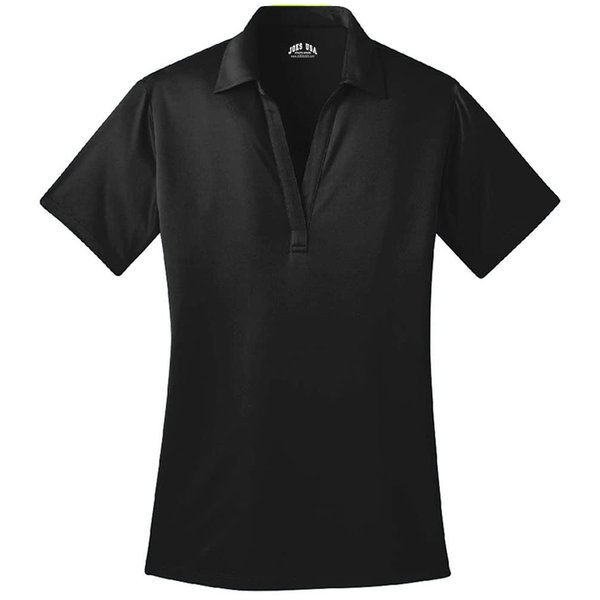 Joe's USA Ladies Silk Touch Golf Polo Shirt-L-Black