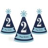 2nd Birthday Boy - Two Much Fun - Cone Happy Second Birthday Party Hats for Kids and Adults - Set of 8 (Standard Size)